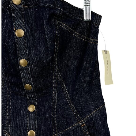 NWT Anthropologie Pilcro Strapless Denim Corset Jumpsuit Indigo Blue US Size 6 - Picture 4 of 10